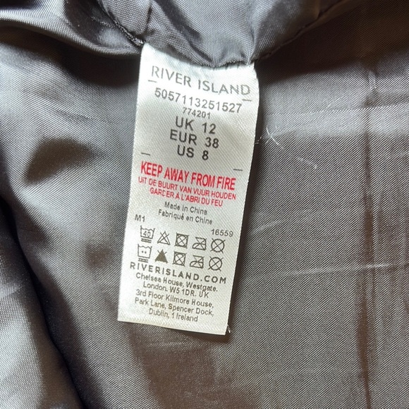 River Island Charcoal Faux Leather Mini Skirt with Button Accents - Picture 7 of 8